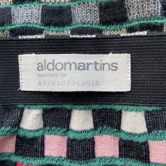 Anthropologie Aldomartins Wool Blend Knit Pencil Geometric Checker Skirt, Sz XL - Picture 3 of 7